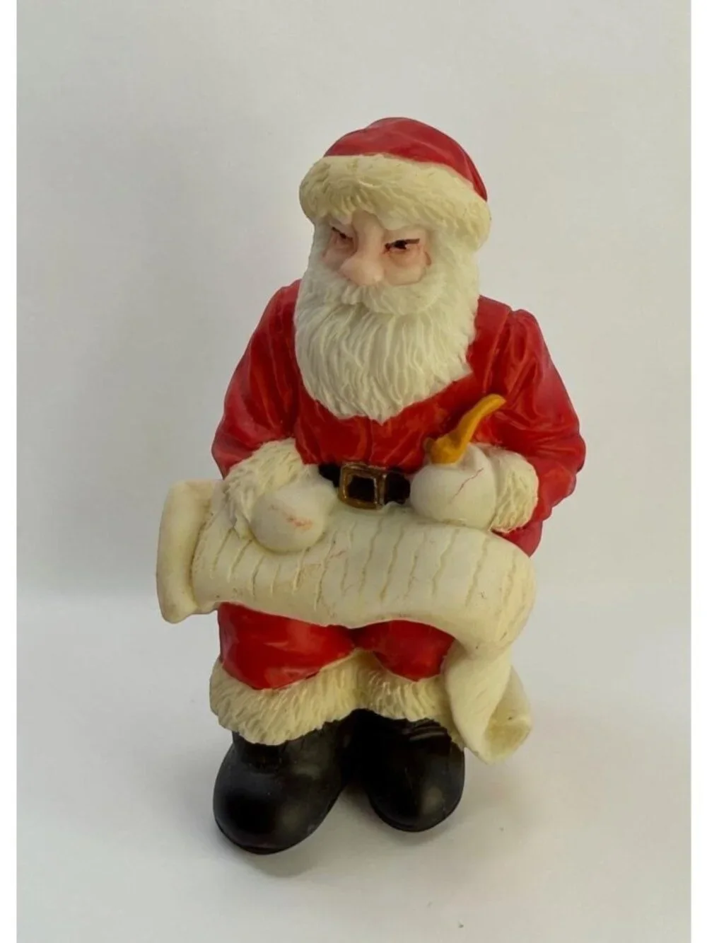 Vintage Santa Claus Christmas Figurine Naughty Nice List Scroll 90s Holiday